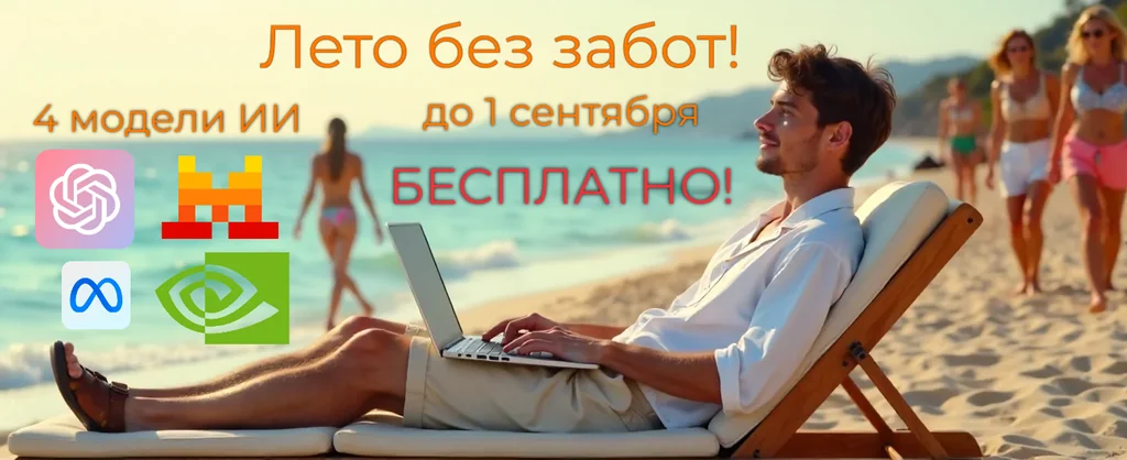 Лето без забот с Lite Best! 4 модели ИИ – до 1 сентября БЕСПЛАТНО!